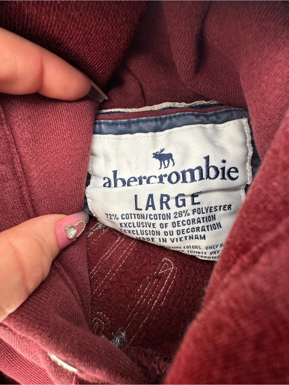 USED BOYS LARGE Abercrombie Hoodie- SEE PICS FOR FLAWS